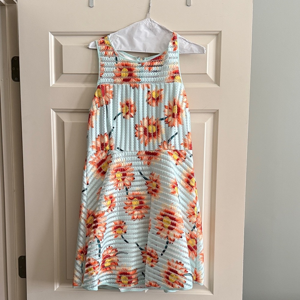 Romeo & Juliet Couture Floral Dress - Blue and Orange
